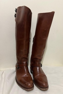 Frye Phillip Tall Riding Brown Leather Harness Boots Style 77574 Size US 6M 
