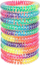 Spiral Hair Ties, 10 Pcs Traceless Phone Cord Bracelet Plastic Coil Ponytail Hol