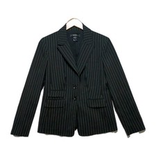 Body By Victoria Striped Blazer Jacket Women's Size 8 Black