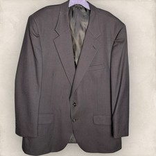 Burberry London Mens Blazer Jacket 2 Button 100 Wool Charcoal Gray Size 48 R