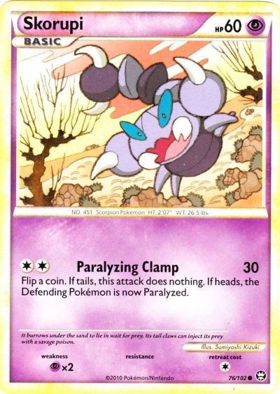 Skorupi - 76/102 - Common LP, English Pokemon Triumphant