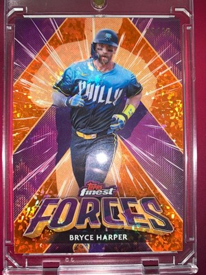 2026 Topps finest- Bryce Harper Forces Orange mini diamonds 03/25 #FIF-4