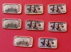 8- 1-gram Benjamin Franklin $100 Bill-colorized .999 Fine Silver Bars