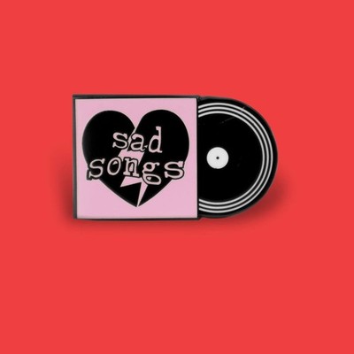 Sad Songs Schallplatte Emaille Reversnadel Badge Retro Emo Goth Brosche