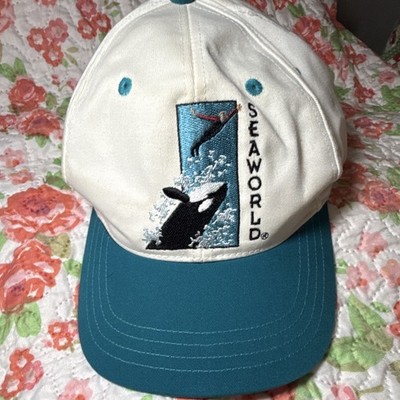 Vintage SeaWorld Orca Shamu Color block Adjustable Baseball Cap OneSize