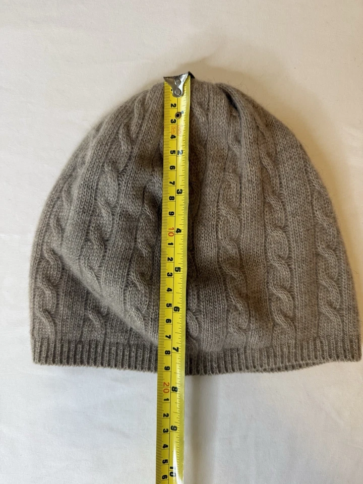 Sombrero para mujer Portolano 100 % cachemir tejido con cable Fishermancore beige Foto 4 de 4