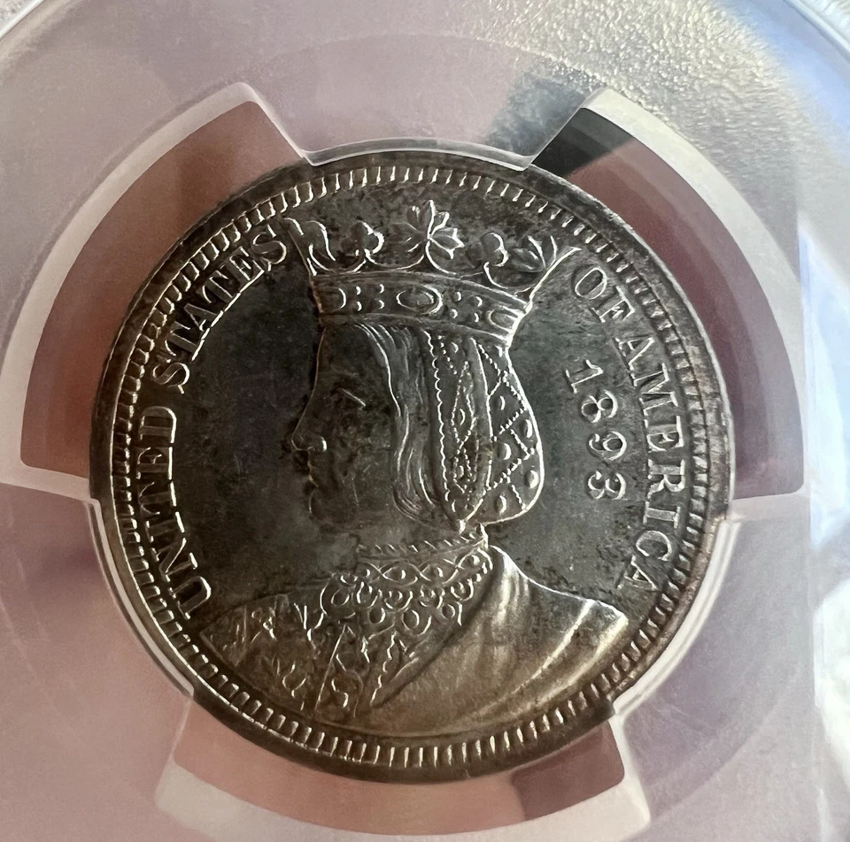 1893 Isabella Quarter 25c Certified PCGS AU55 Very Beautiful Coin - Image 4 of 4