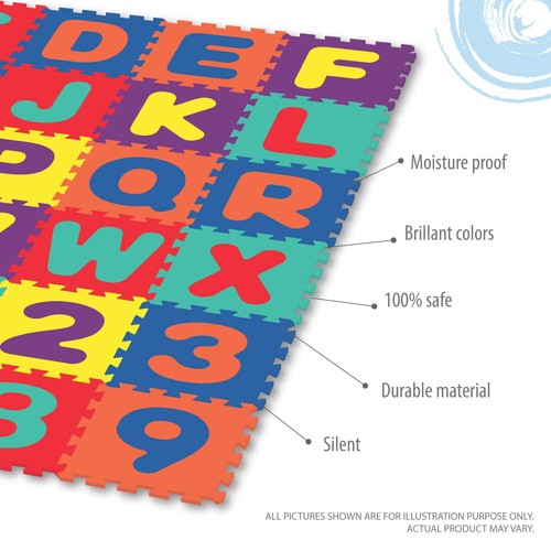 - Alphabet Foam Play Mat for Kids, 36 Interlocking EVA Tiles, 72"x72" Floor M... - Picture 5 of 9