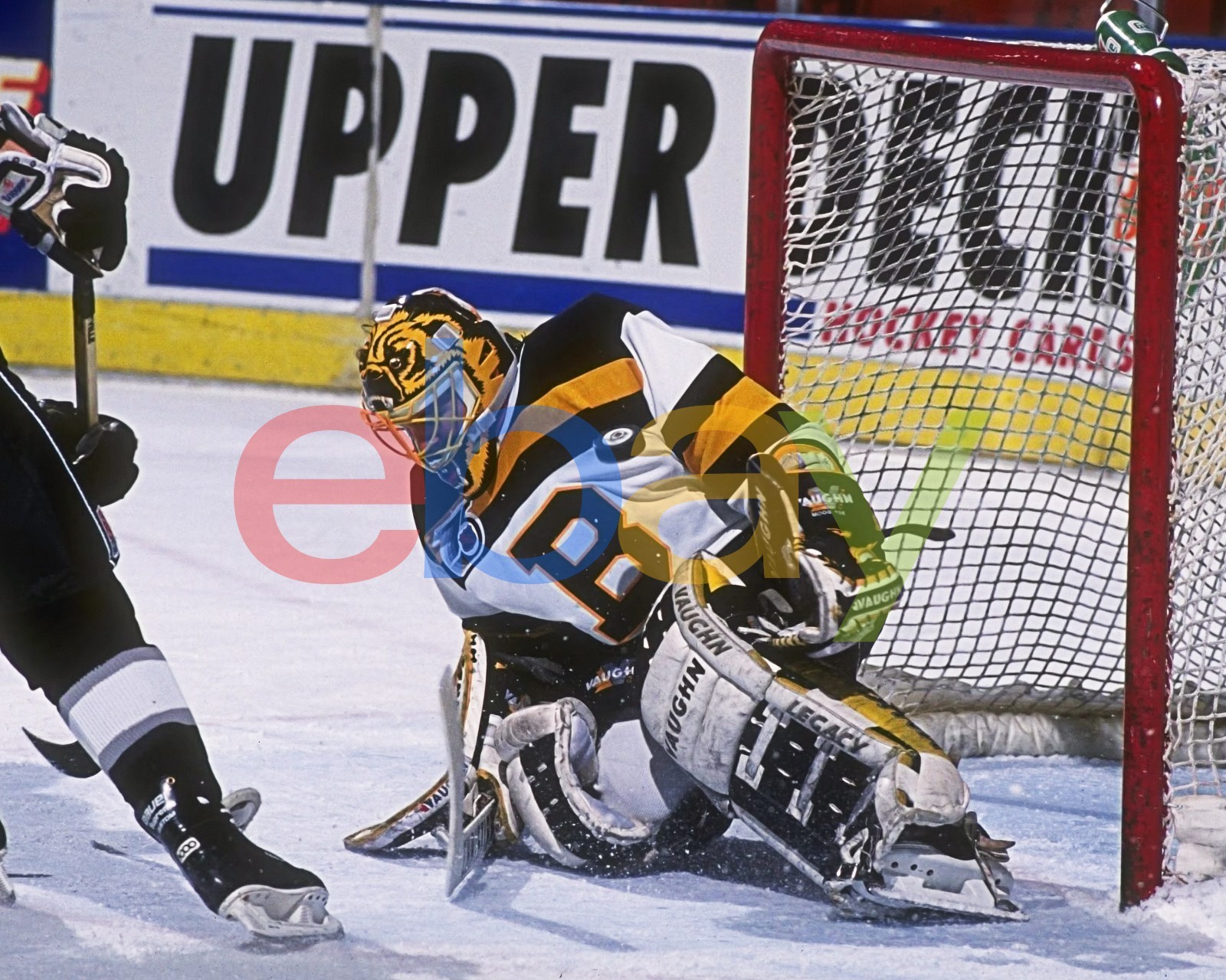 Andy Moog Making a Save Action Boston Bruins 8x10 Vintage NHL Hockey Photo