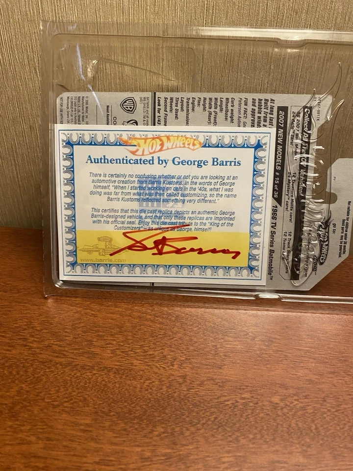 💥: Authentic Hot Wheels George Barris Signed '66 TV Batmobile w/COA💥 - Image 2 of 2
