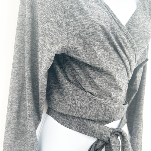 Top donna nuovo con etichette Outdoor Voices tutto il giorno CloudKnit manica lunga avvolgente XL grigio antracite - Foto 4 di 8