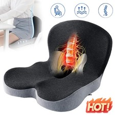 Memory Foam Seat Cushion w/Lumbar Support Pillow for Back  Sciatica Pain Relief