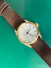 Vintage Rolex Precision 6022 10K Gold Linen Dial Cal 710 1950s Original