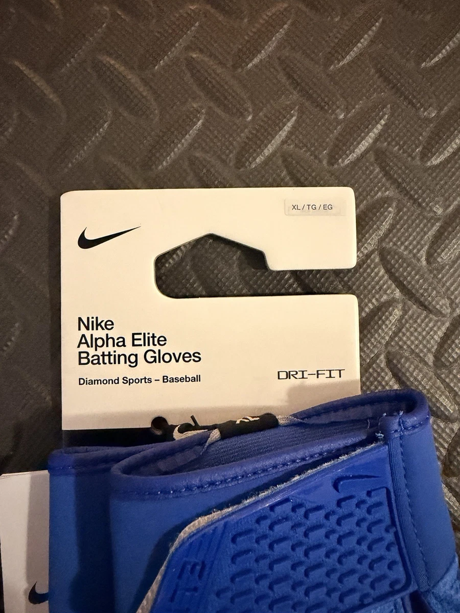 Guantes de béisbol Nike Alpha Elite de bateo para hombre azul real FD7868-434 TALLA XL