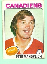 (1) PETE MAHOVLICH 1975-76 O-PEE-CHEE # 50 CANADIENS VG CARD (M7523)