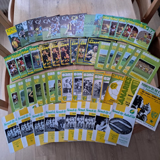 NORWICH CITY 57 HOME PROGRAMME BUNDLE FROM THE PERIOD 1970 1980