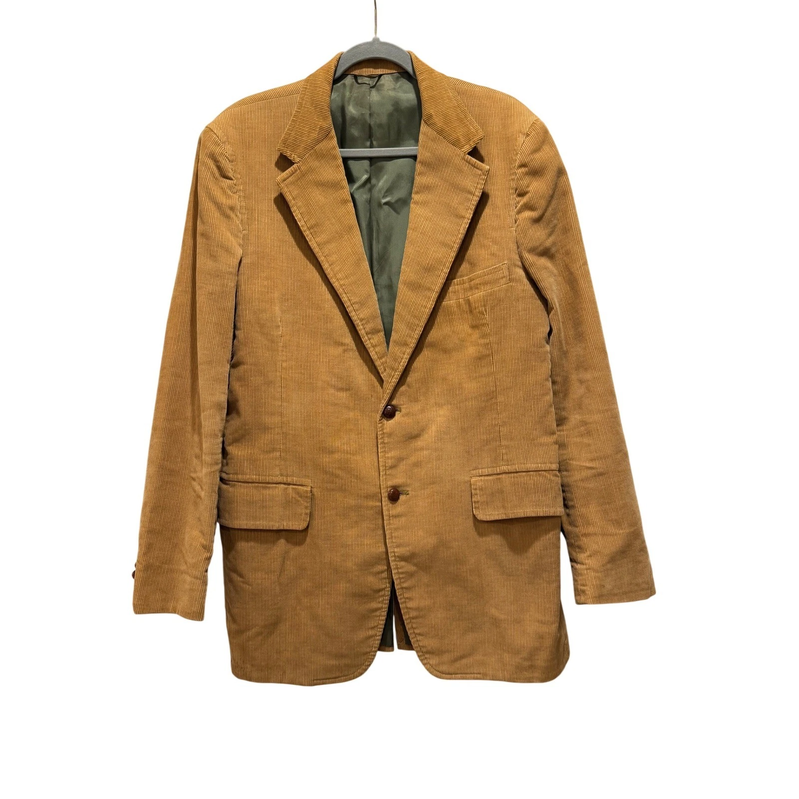 Vintage JOS A BANK Tan Corduroy Blazer Sport Coat Mens Two Button Estimated 48R