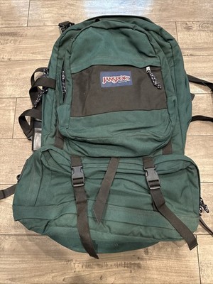 Vtg. 90's JANSPORT Large Green Hiking Backpack 3 in 1 Convertible