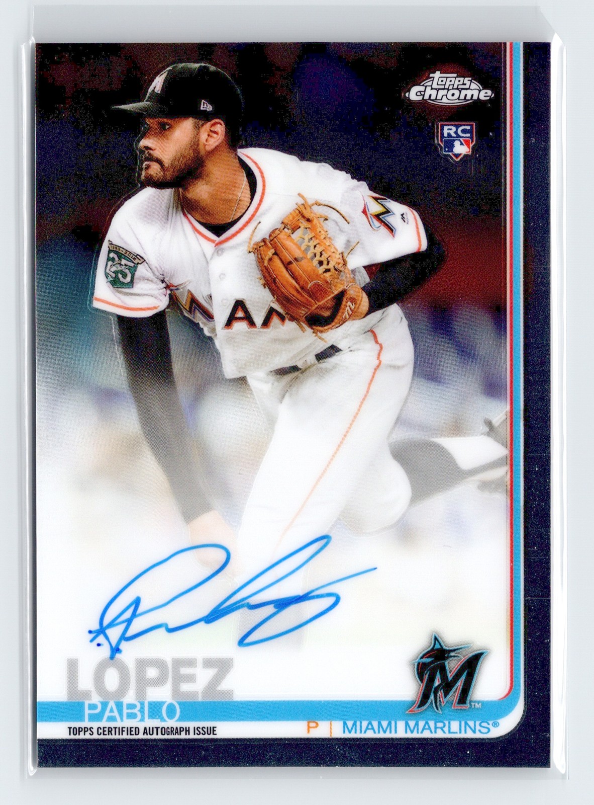 2019 Topps Chrome - Pablo Lopez #RA-PL Rookie Autographs Miami Marlins