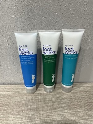 Avon Foot Works Peppermint Leg Gel, Callus Cream, Pumice Cream - Lot Of  3 NEW