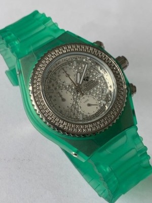 1.0CTW ECHTER DIAMANT GRÜN JELLY AQUA MASTER UHR W#13 NEU & OVP