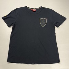 Puma Scuderia Ferrari Mens Shirt L Black Chest Logo Sport F1 Racing Car Designer