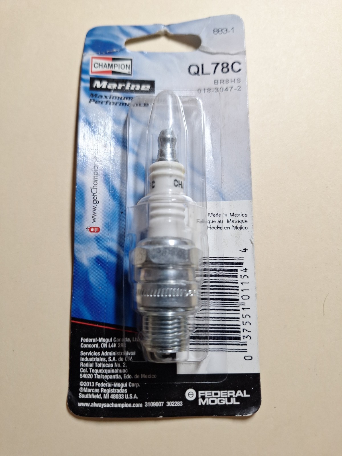 Genuine Champion  Marine Boat Performance Spark Plug. 883-1  QL78C 