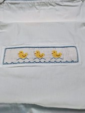 Cotton Embroidery Hand Smocked Chicks Pillow Sham Spring Baby 18x19  Nursery NEW