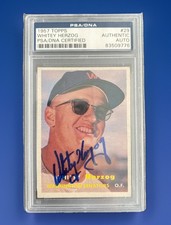 1957 Topps #29 Autographed Whitey Herzog Rookie Card GradedPSA Authentic MLB HOF