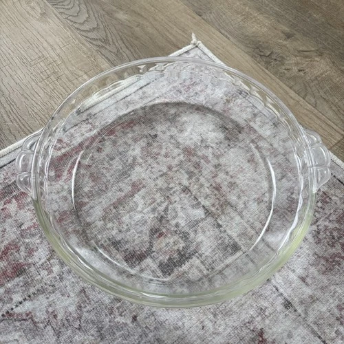 Vintage PYREX #229 CLEAR Crimp Edge Glass Deep Pie Dish Round 10 x 2 Inch