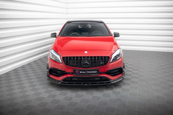 Maxton Design Frontlippe V.1 Passend FüR Mercedes A45 Aero W176 FL Schwarz Hochg-image