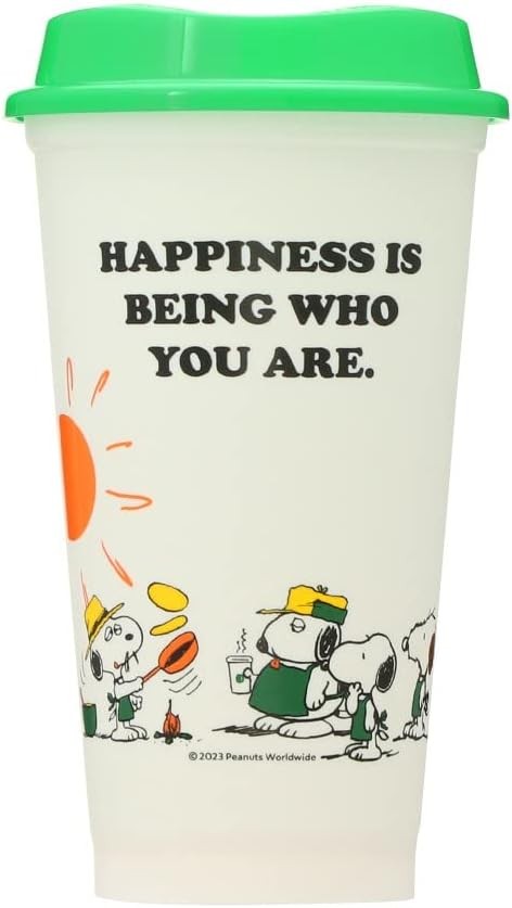 STARBUCKS polypropylene reusable cup snoopy PEANUTS off