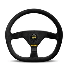 Momo MOD. 88 350mm Aluminum Steering Wheel w/ Black Suede & Flat Bottom Design