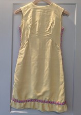 Vintage Saks Fifth Avenue Sleeveless Embroidered Mid Dress Size Small RARE