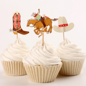 3 X 24pcs Cowboy Hat Boot Horse Cupcake Picks Gateau Toppers Baby Shower Ebay