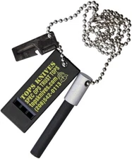 TOPS Fire Starter Emergency Kit With Can Opener Whistle Ferrocium Super-Flint