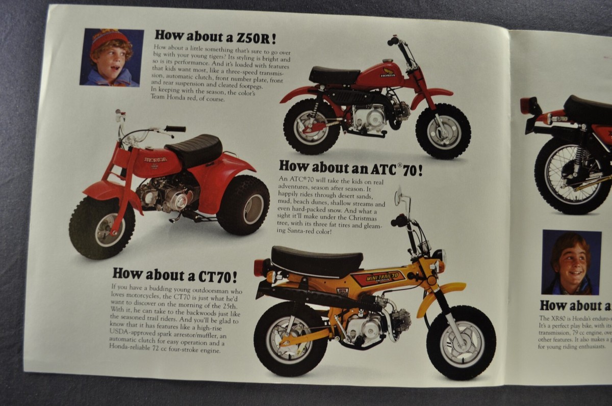 1979 Honda Motorcycle Brochure XR75 XR80 Z50R CT ATC 70 Excellent