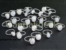 Sale ! Rainbow Moonstone Gemstone Ring Wholesale Lot 925 Silver Plated Rings Lot