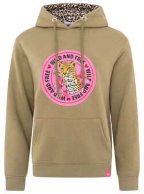 ZWILLINGSHERZ Hoodie  ''Wild and Free ''  NEU  Gr. L Khaki Kapuze mit Kordel 3.39