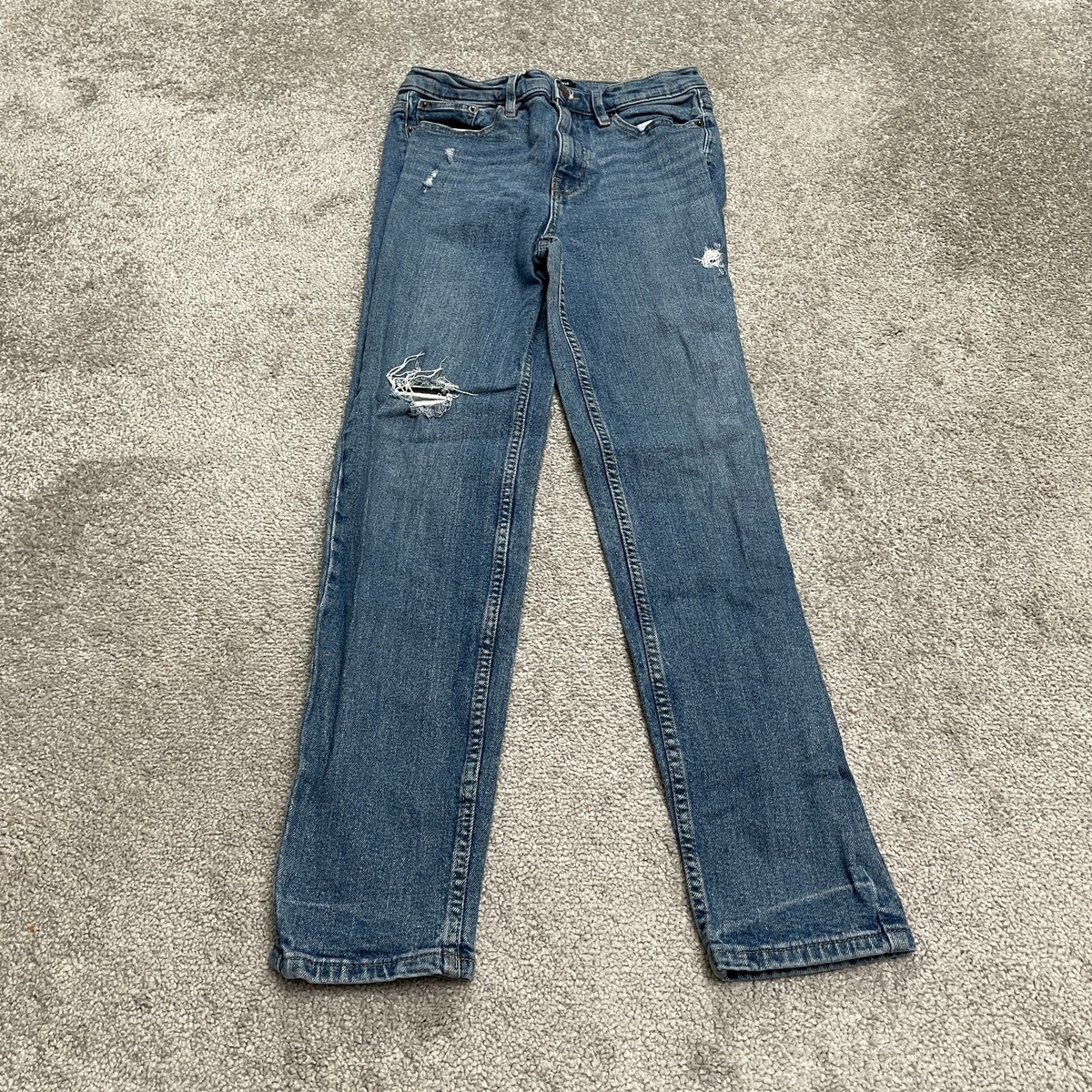 Calvin Klein High Rise Slim Skinny Jeans Women 4/27 Blue Distressed Casual  28x27