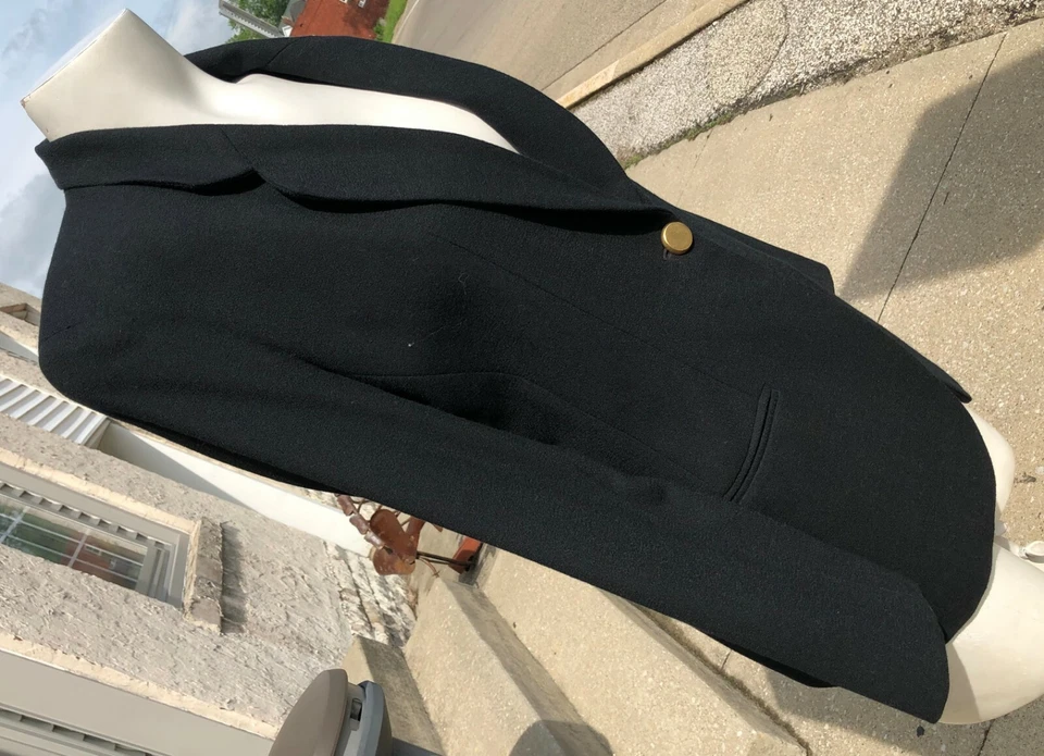 Talbots Black Wool Single Button Shoulder Pads Business Suit Jacket Blazer Sz 4 - Image 3 of 4