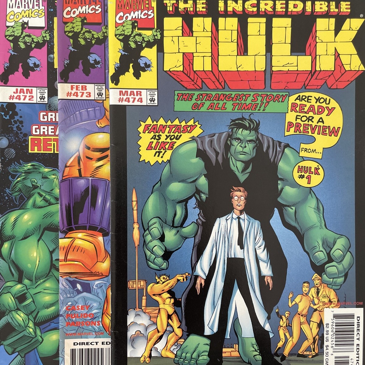 The Incredible Hulk #472 473 & 474 (Marvel) Lot Of 3 Comics by