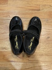 Dance Class Girl's Black Mary-Jane Patent Leather Tap Dance Shoes - Size 1.5