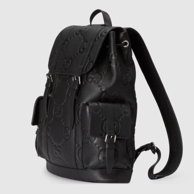 GUCCI ブラック バックパック GUCCI Jumbo GG Rucksack Backpack 625770AABZF1000 leather Black