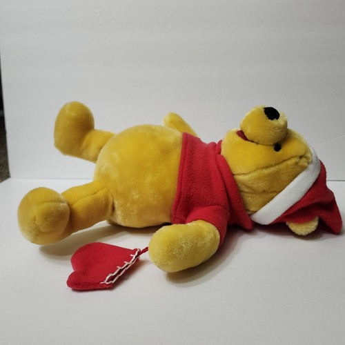 Gund Winnie The Pooh Christmas Winter Plush 12" Santa Hat Gloves Red Disney - Picture 6 of 10