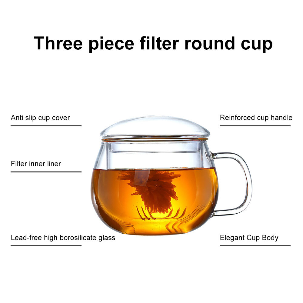 Heat Resistant Clear Glass Teapot With Infuser Tea Coffee Maker