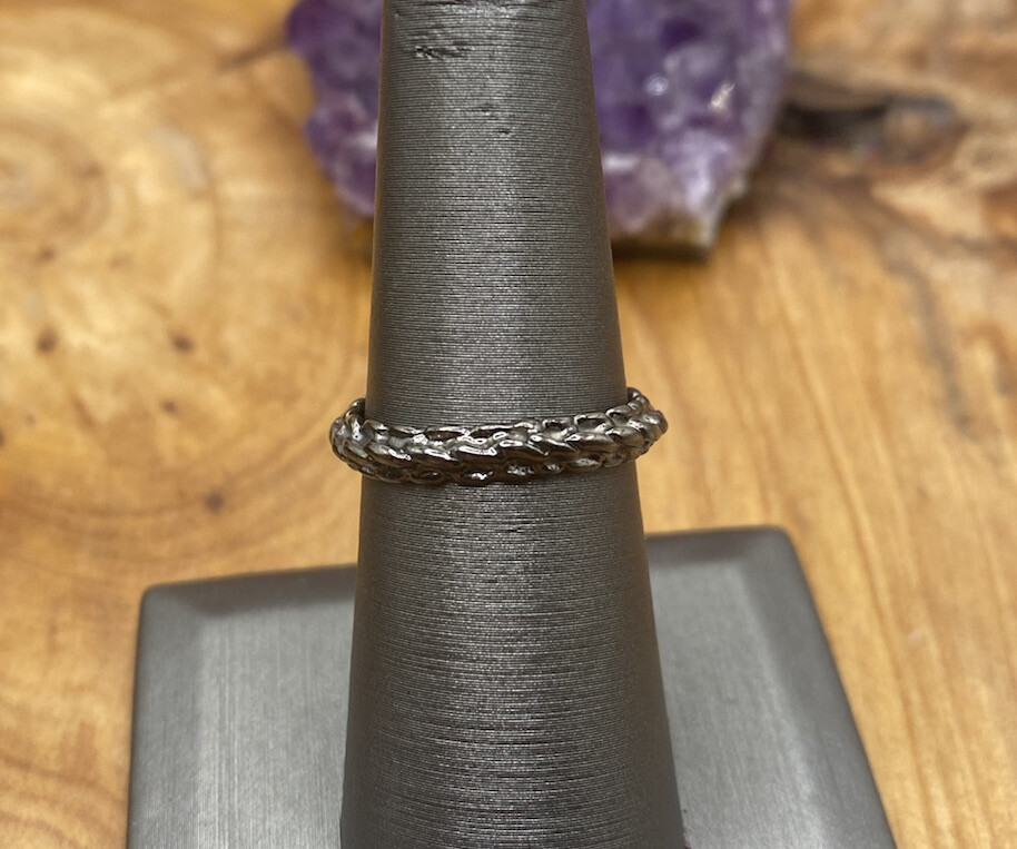 OXIDIZED SILVER CHAIN RINGS STACKABLE SET - image 1