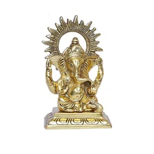 Ganesha Metal Statue for Temple Pooja Ganesh Idol Murti Home Office Decor
