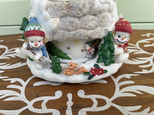Vintage Porcelain Rotating Christmas Frosty The Snowman Animated Musical Working - Picture 4 of 9
