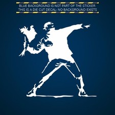 2x Banksy Throwing Flowers Sticker Die Cut Decal Self Adhesive Vinyl Man 2x Banksy Throwing Flowers Sticker Die Cut Decal Self Adhesive Vinyl Man